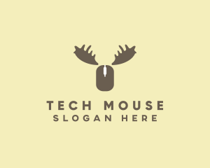 Moose Antlers Mouse logo design