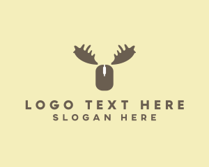 Moose - Moose Antlers Mouse logo design