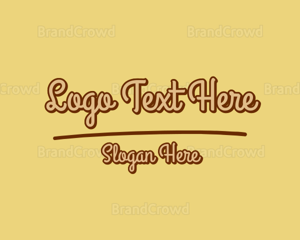 Mustard Yellow Script Logo