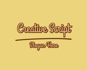 Mustard Yellow Script logo design