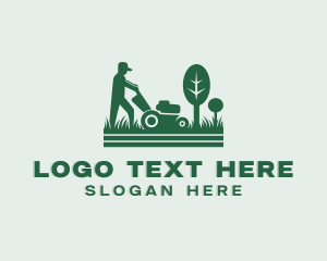 Grass Cutting - Landscaping Lawn Mower logo design