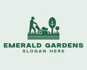 Landscaping Lawn Mower logo design