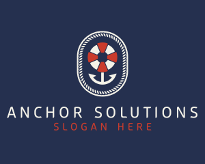 Anchor - Nautical Anchor Lifesaver logo design