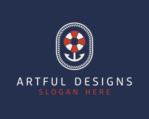 Nautical Anchor Lifesaver logo design