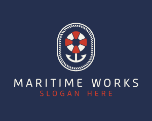 Nautical Anchor Lifesaver logo design