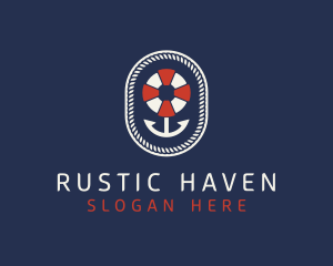 Nautical Anchor Lifesaver logo design