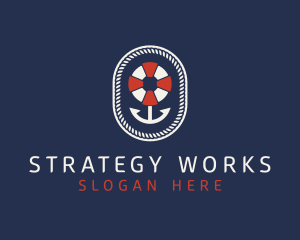 Nautical Anchor Lifesaver logo design