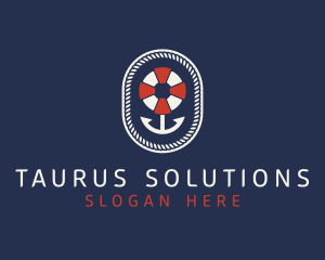 Nautical Anchor Lifesaver logo design