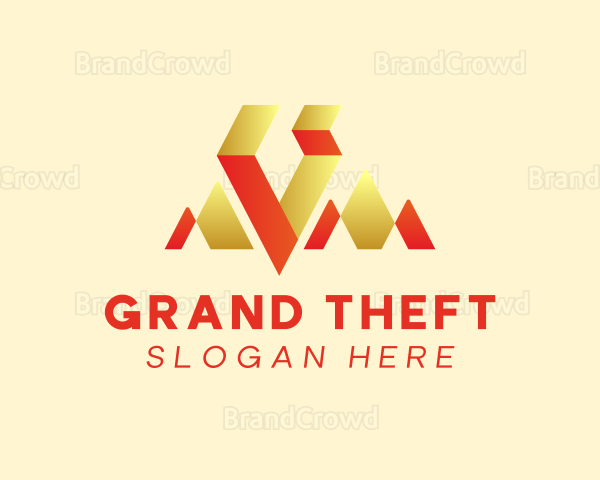 Financial Triangle Mountain Agency Letter V Logo