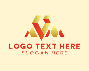 Retail - Financial Triangle Mountain Agency Letter V logo design