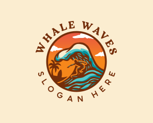 Surfing Ocean Beach logo design