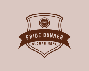 Shield Coffee Banner logo design