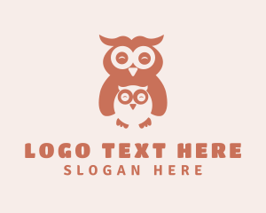 Cute - Owl & Owlet Aviary logo design