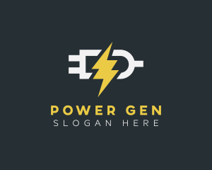 Generator - Charging Lightning Plug logo design