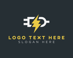 Electrician - Charging Lightning Plug logo design