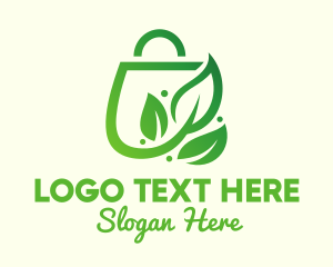 Shopping - Leaf Shopping Bag logo design