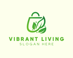 Living - Plant Leaf Bag logo design