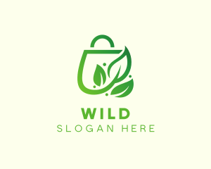 Shopping - Plant Leaf Bag logo design