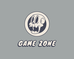 Retro Cartoon Skull logo design