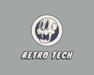 Retro Cartoon Skull logo design