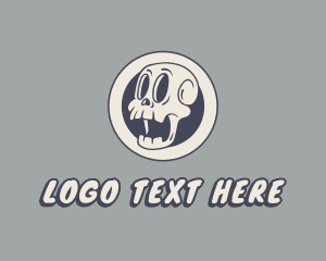 Retro Cartoon Skull Logo