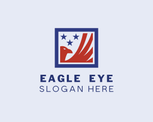 America Eagle Wing Frame logo design