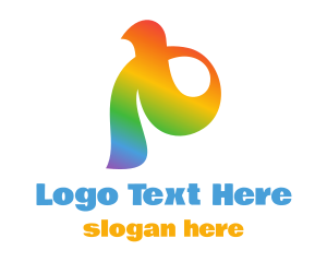 Rainbow - Abstract Rainbow Bird logo design