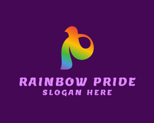 Gay - Rainbow Pride Ribbon logo design