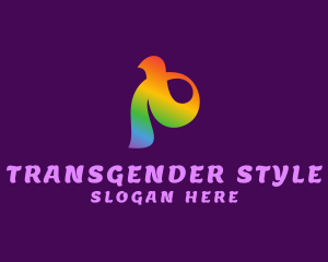 Transgender - Rainbow Pride Ribbon logo design