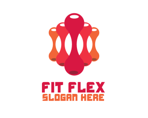 Colorful Dumbbell Weights logo design