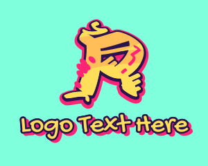 Teen - Graffiti Art Letter R logo design