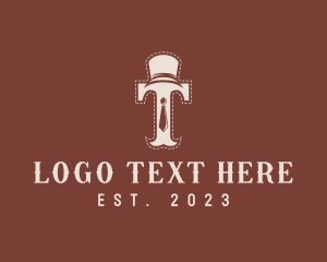 Letter T - Retro Gentleman Tailoring logo design