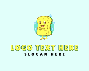 Cartoon - Squishy Sponge Cleaning logo design