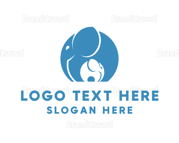 Cute Elephant Childcare Logo