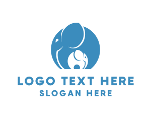 Mammals - Cute Elephant Childcare logo design