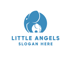 Cute Elephant Childcare logo design