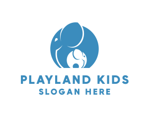 Cute Elephant Childcare logo design