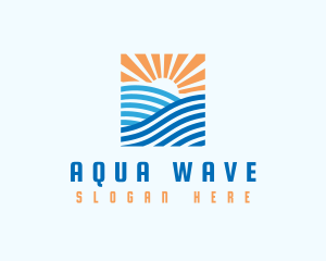 Ocean Wave Sun logo design