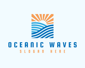 Ocean Wave Sun logo design