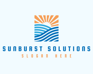 Sunburst - Ocean Wave Sun logo design