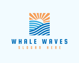 Ocean Wave Sun logo design