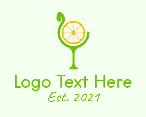 Refreshment - Lemon Slice Goblet logo design