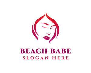 Woman Face Babe Salon  logo design