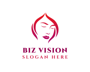 Woman Face Babe Salon  logo design