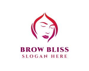 Woman Face Babe Salon  logo design