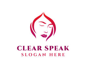 Woman Face Babe Salon  logo design