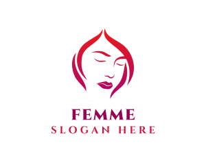 Woman Face Babe Salon  logo design