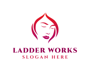 Woman Face Babe Salon  logo design