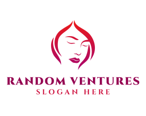 Woman Face Babe Salon  logo design