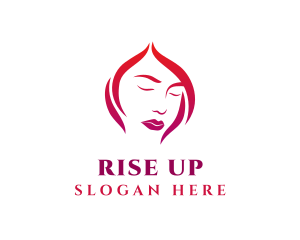 Woman Face Babe Salon  logo design